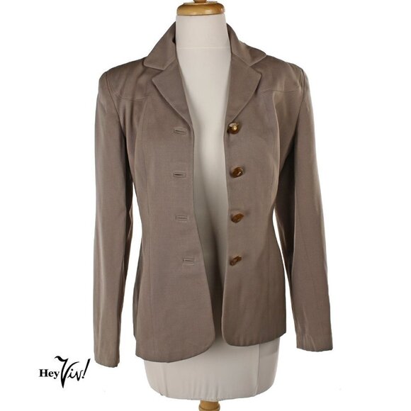 Vintage 40s Gray Gab Nipped Waist Jacket - B36 W29 - Picture 4 of 6